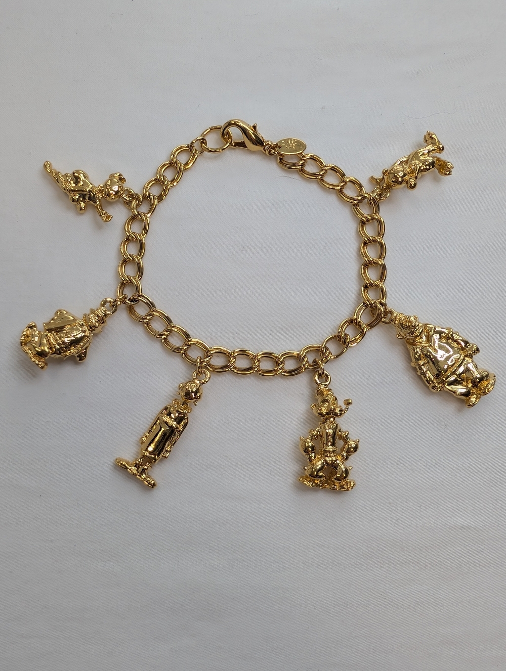 1990s Popeye Gold Charm Bracelet - Vintage Estate Cute Daily Charm Jewelry